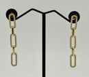 925 Sterling Silver Gold Plated Cubic Zirconia Pavé Chain Link Drop Earrings