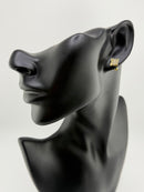 925 Sterling Silver Gold Plated Cubic Zirconia Pavé Kite Square Stud Earrings