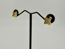 925 Sterling Silver Gold Plated Cubic Zirconia Pavé Kite Square Stud Earrings