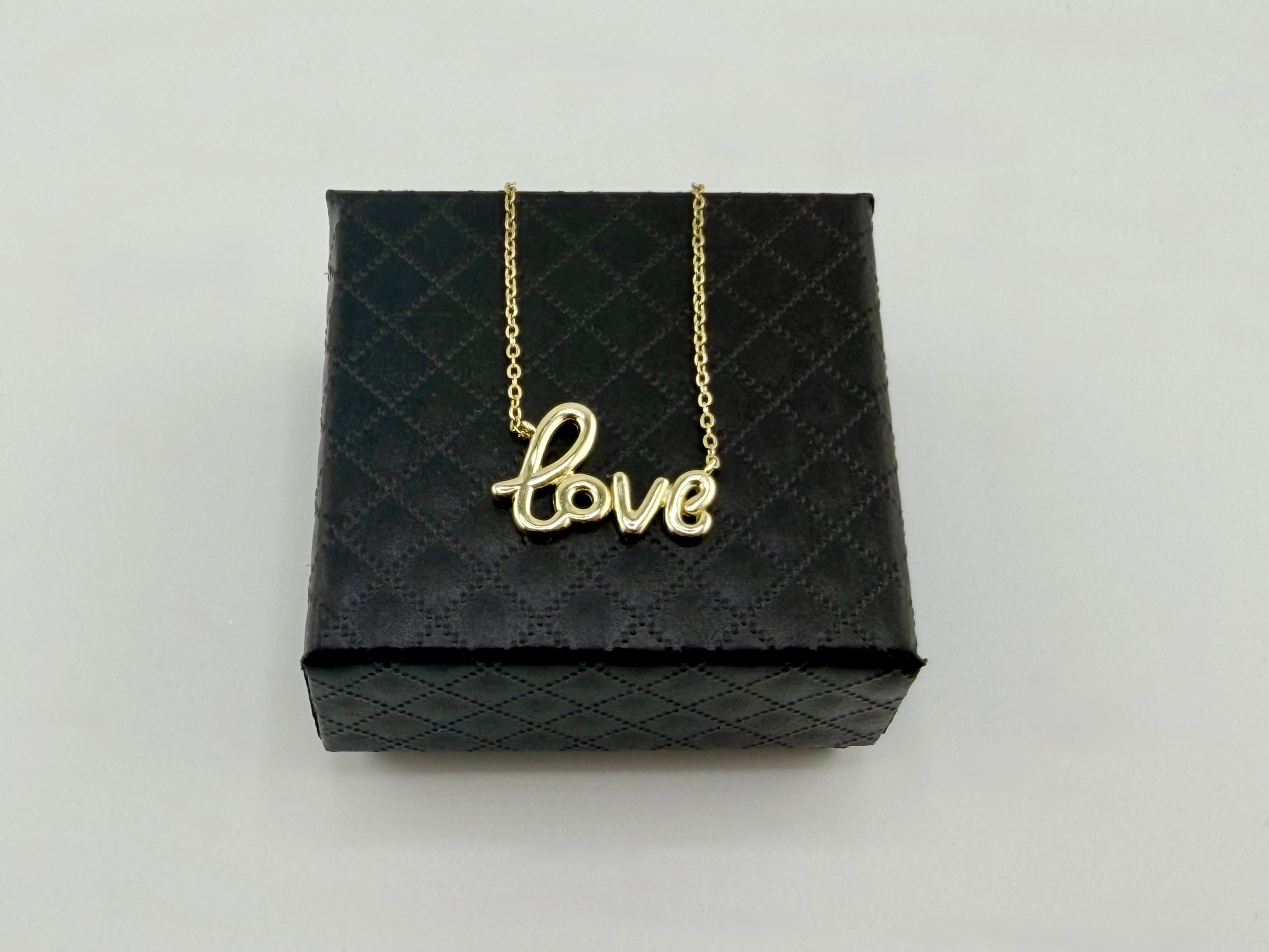 925 Sterling Silver “Love” Script Pendant Necklace