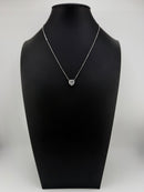 925 Sterling Silver Heart CZ Halo Pendant Necklace