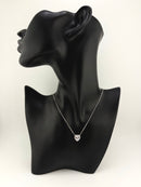 925 Sterling Silver Heart CZ Halo Pendant Necklace