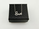 925 Sterling Silver Gold Plated “Love” Script Pendant Necklace
