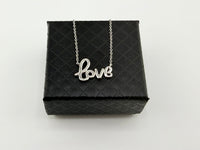 925 Sterling Silver Gold Plated “Love” Script Pendant Necklace