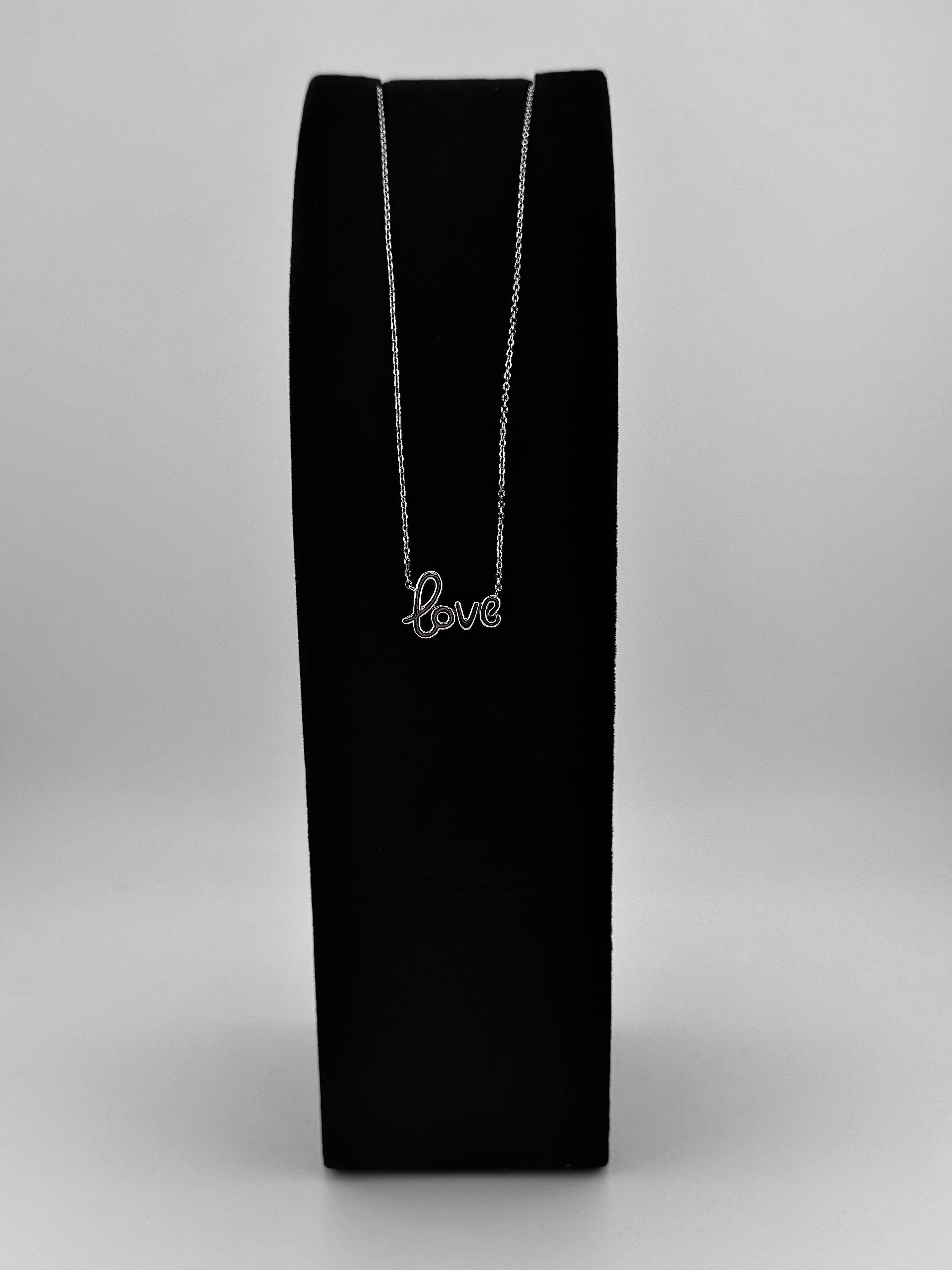 925 Sterling Silver Gold Plated “Love” Script Pendant Necklace