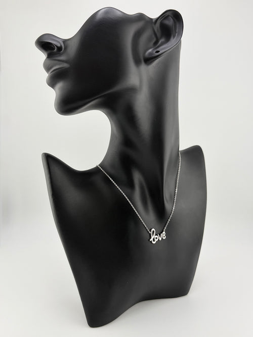 925 Sterling Silver Gold Plated “Love” Script Pendant Necklace