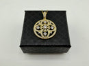 925 Sterling Silver Gold Plated CZ Floral Mandala Round Pendant Necklace