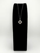 925 Sterling Silver Baguette & Pavé CZ Open Clover Quatrefoil Pendant Necklace