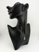 925 Sterling Silver Baguette & Pavé CZ Open Clover Quatrefoil Pendant Necklace